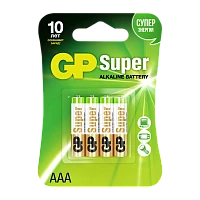 Батарейка GP Super LR03 AAA BL4 Alkaline 1.5V (4/40/160/320)