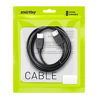 Кабель Smartbuy K-331 HDMI (m)-HDMI (m) 3.0м силикон ver.1.4 черный (1/90)