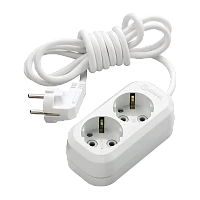 Удлинитель Makel 2р.С/З 2.0м белый MGP112 (1/12)