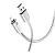 Кабель HOCO UPL12 USB (m)-Lightning (m) 0.3м 2.1A силикон серебряный (1/40/400)