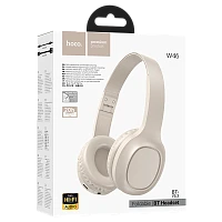 Наушники полноразмерные HOCO W46 bluetooth 5.3 молочный (1/60)