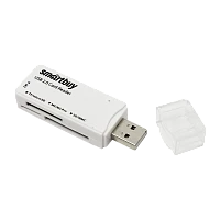 Картридер Smartbuy 749 USB2.0 SD/microSD/MS/M2 белый (1/20)