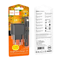 Сетевое З/У HOCO CS11A 1USB 2.1A с кабелем Type-C черный (1/28/168)