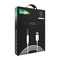 Кабель AUX MORE CHOICE UK28i Jack 3.5mm (m)-Lightning (m) 1м ПВХ белый (1/25/250)