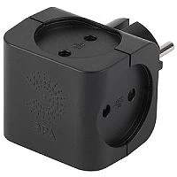 Разветвитель ЭРА SP 4р.Б/З 16A черный (1/10/60)