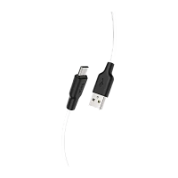 Кабель HOCO X21 Plus USB (m)-microUSB (m) 2м 2.4A силикон черный белый (1/28/168)