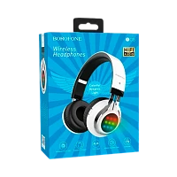 Наушники полноразмерные Borofone BO8 bluetooth 5.0 с микр. белый (1/12/36) 