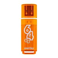 Флеш-накопитель Smartbuy Glossy 64GB USB2.0 пластик оранжевый 