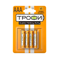 Батарейка Трофи Super R03 AAA BL4 Heavy Duty 1.5V (4/40/960/46080)