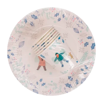 Комплект "Время чудес": бум.стаканы 250 мл 6 шт. + бум.тарелки 230 мм 6 шт. в уп., PATERRA