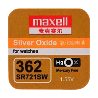 Батарейка Maxell 361/362 BL1 Silver Oxide 1.55V 0%Hg (1/10/100)