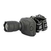 Фонарь налобный Ultraflash LED5354 1W 1LED от батареек ZOOM черный (1/10/100)