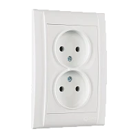 Розетка Makel Defne 2гн. 16A Б/З пластик белый 42001017 (1/12)