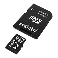 Карта памяти microSD Smartbuy 8GB Class10 10 МБ/сек с адаптером