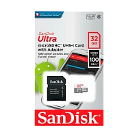 Карта памяти microSD SanDisk Ultra Light 32GB Class10 UHS-I (U1) 100 МБ/сек с адаптером (1/100)