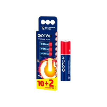 Батарейка Фотон LR03 AAA BL12 Alkaline 1.5V (12/60/720)
