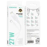 Кабель Borofone BX111 Type-C (m)-Lightning (m) 1м 3.0A 27W ПВХ PD3.0 белый (1/360)