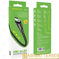 Кабель Borofone BX45 USB (m)-microUSB (m) 1м 2.4A нейлон черный (1/360)