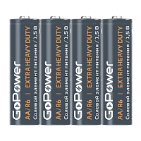 Батарейка GoPower R6 AA Shrink 4 Heavy Duty 1.5V (4/60/1200)