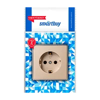 Розетка Smartbuy "Сириус" 1гн. 16A С/З пластик шампань