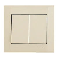 Выключатель Makel Defne 2-клав.10A пластик кремовый 42010003 (1/12)