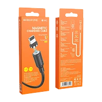 Кабель Borofone BX41 USB (m)-Lightning (m) 1м 2.4A ПВХ магнит черный (1/360)