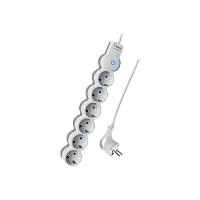 Удлинитель Космос 6р.С/З 10A 1.5м с выкл. ПВС 3х0.75мм² IP20 белый (1/30)