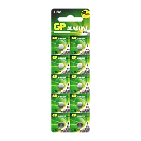 Батарейка GP G13/LR1154/LR44/357A/A76 BL10 Alkaline 1.5V отрывные (10/250/5000) R