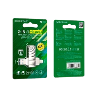 Флеш-накопитель Borofone Soul BUD3 128GB USB3.0 Type-C (m) металл серый (1/25)