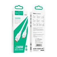 Кабель HOCO X93 Type-C (m)-Type-C (m) 1м 5.0A 240W TPE белый (1/25/250)