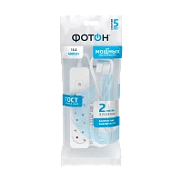 Удлинитель Фотон 16-23ЕS 3р.С/З 16A 2.0м с выкл. ПВС 3x1мм² белый (1/20)