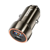 Автомобильное З/У HOCO Z46A 1USB/Type-C 3.0A 20W QC3.0 серый (1/13/130)