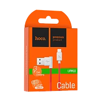 Кабель HOCO UPM10 USB (m)-microUSB (m) 1.2м 2.4A силикон угловой красный (1/50/500)
