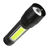 Фонарь туристический Космос 1011 3W ХРЕ+COB от аккумулятора черный (1/48/288)