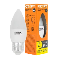 Лампа светодиодная Старт B35 E27 7W 2700К 220V свеча Eco матовая (1/10/100)