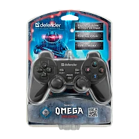 Геймпад проводной Defender Omega USB 12 кн./2 стика черный (1/20/40) 