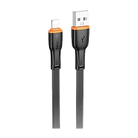 Кабель Borofone BX118 USB (m)-Lightning (m) 1м 2.4A TPE черный (1/360)