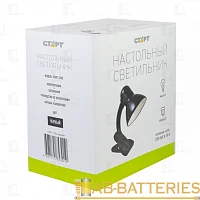 Светильник настольный Старт CT03 60W 220V E27 прищепка 1.5м черный (1/30)