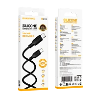 Кабель Borofone BX113 Type-C (m)-Type-C (m) 3м 3.0A 60W силикон черный (1/360)