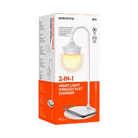 Светильник настольный Borofone BQ8 10W 230V на основании сенс. беспр. зар. Qi белый (1/24)