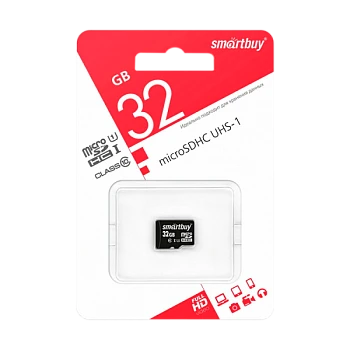 Карта памяти microSD Smartbuy 32GB Class10 UHS-I (U1) 10 МБ/сек без адаптера