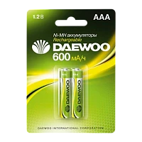 Аккумулятор бытовой Daewoo HR03 AAA BL2 NI-MH 600mAh (2/20/100)