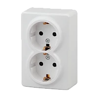 Розетка ЭРА 11-2206-01 2гн. С/З со шторкой белый (1/12/120)