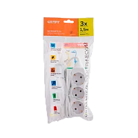 Удлинитель Старт S 3р.Б/З 10A 1.5м белый (1/20)