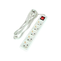 Удлинитель Прогресс Standard 5р.С/З 10A 5.0м с выкл. 3x1мм² белый (1/20)