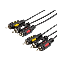 Кабель Atcom AT0711 3xRCA (m)-3xRCA (m) 1.8м черный в пакете (1/10/125)