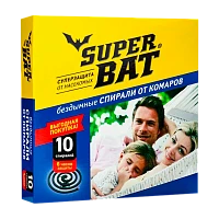 Спирали SuperBAT от комаров бездымные 10шт. черный (1/60)