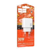 Сетевое З/У HOCO CS55A 1USB+1Type-C 3.0A 30W QC3.0 белый (1/30/180)
