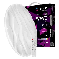 Светильник настенно-потолочный Космос WAVE Premium 75W 230V LED накладной пульт ДУ белый (1/5)
