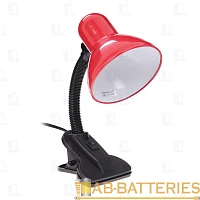 Светильник настольный Старт CT03 60W 220V E27 прищепка 1.5м красный (1/30)